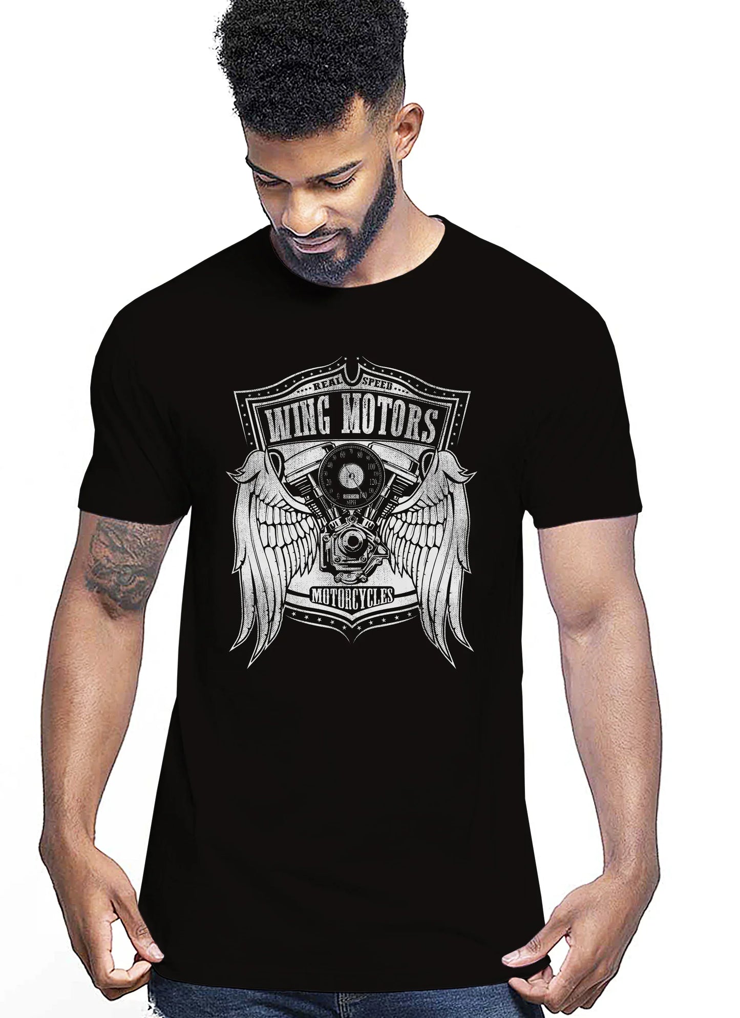 Wing Motors Real Speed Auto Moto e Bici 161-2019-46 T-shirt Urban Men Uomo 100% Cotone Pettinato JK - STREET STYLE
