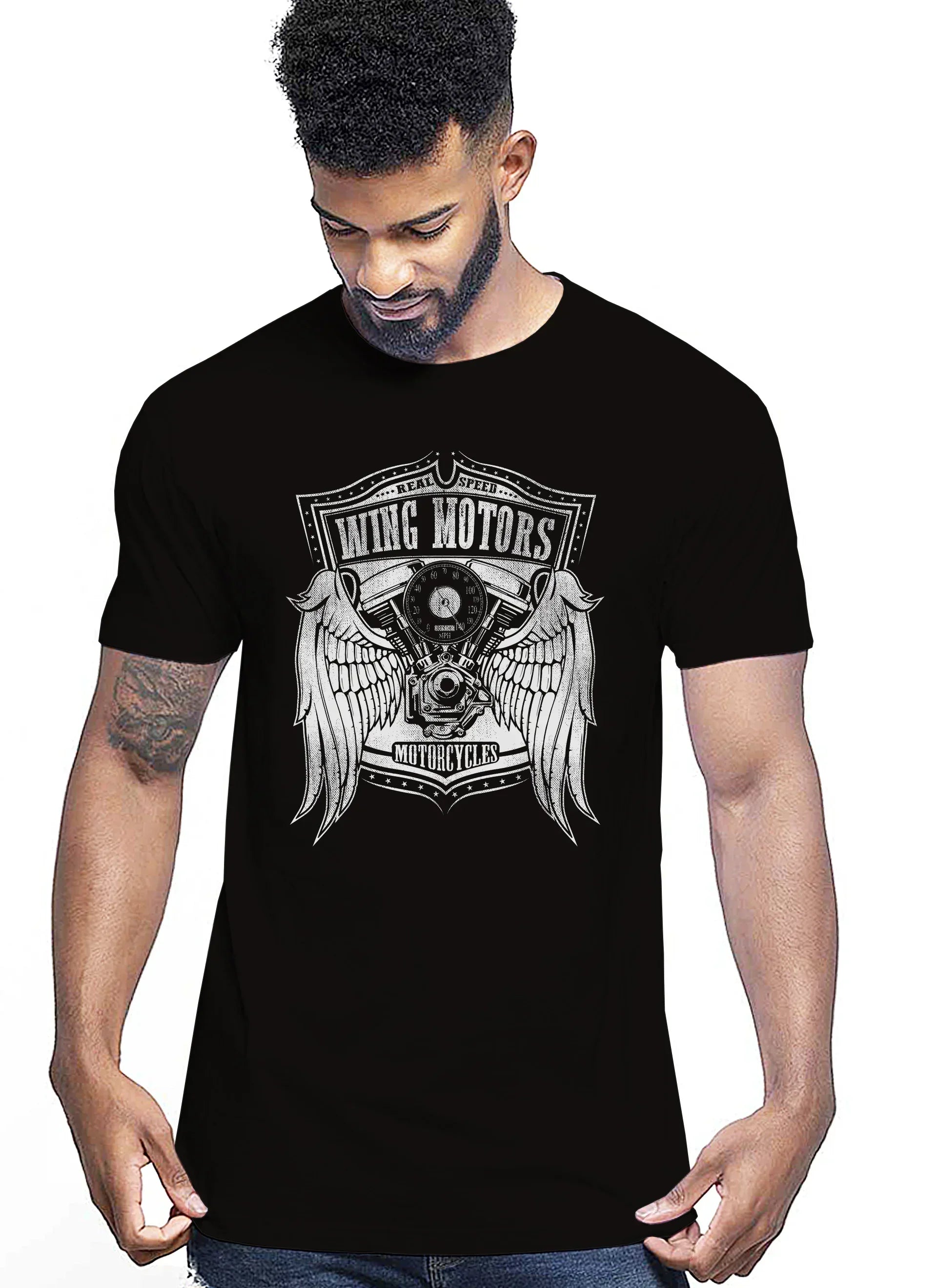 Wing Motors Real Speed Auto Moto e Bici 161-2019-46 T-shirt Urban Men Uomo 100% Cotone Pettinato JK - STREET STYLE