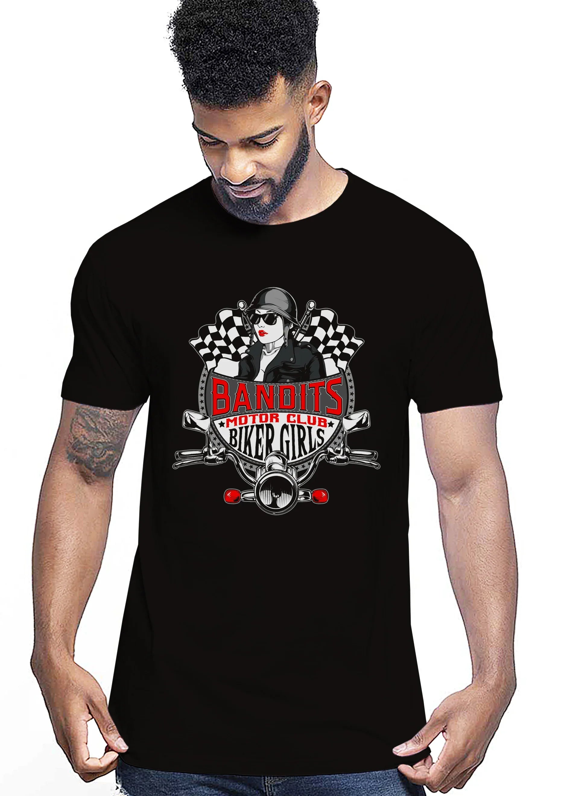 Bandits Bike Girl Auto Moto e Bici 161-2019-58 T-shirt Urban Men Uomo 100% Cotone Pettinato JK - STREET STYLE