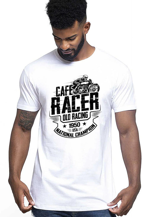 Cafe Racer Old Racing Auto Moto e Bici 161-2019-9-2 T-shirt Urban Men Uomo 100% Cotone Pettinato JK - STREET STYLE