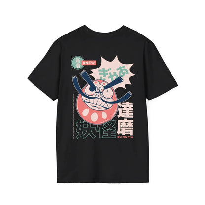 Daruma - Japanese Yokai - Unisex T-Shirt - Back Print - STREET STYLE