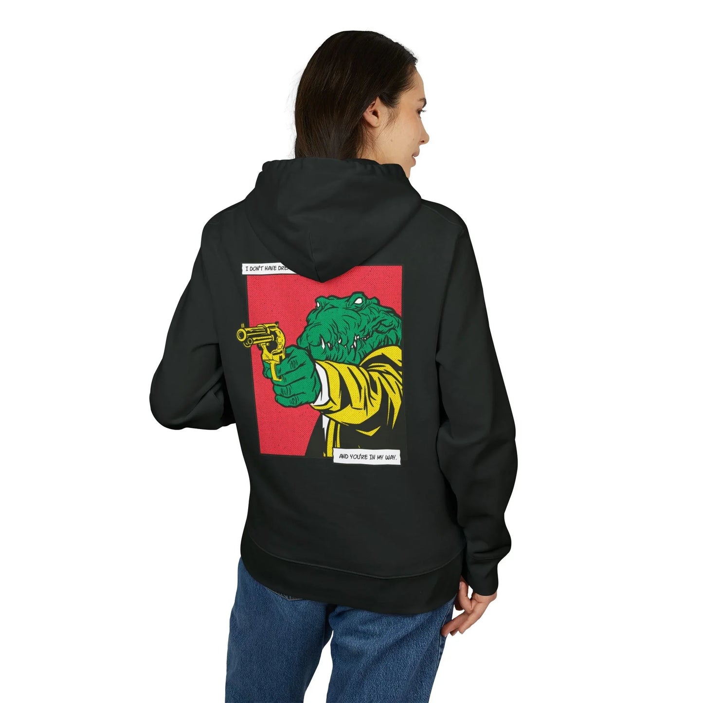 Alligator with Gun - Comic Mafia - Premium Bio Unisex Hoodie - Back Print - STREET STYLE