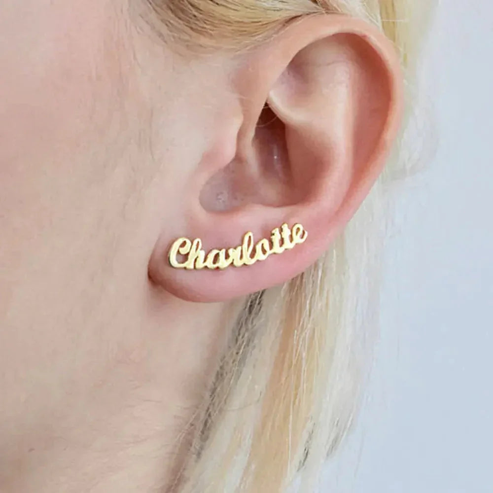 DIY custom English letter name earrings personalized custom earrings holiday gift - STREET STYLE