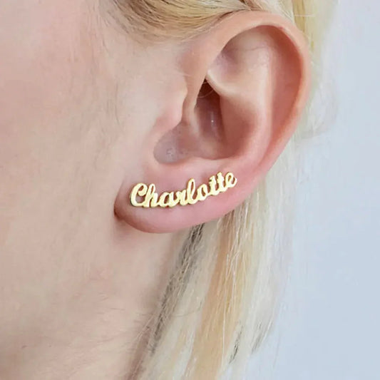 DIY custom English letter name earrings personalized custom earrings holiday gift - STREET STYLE