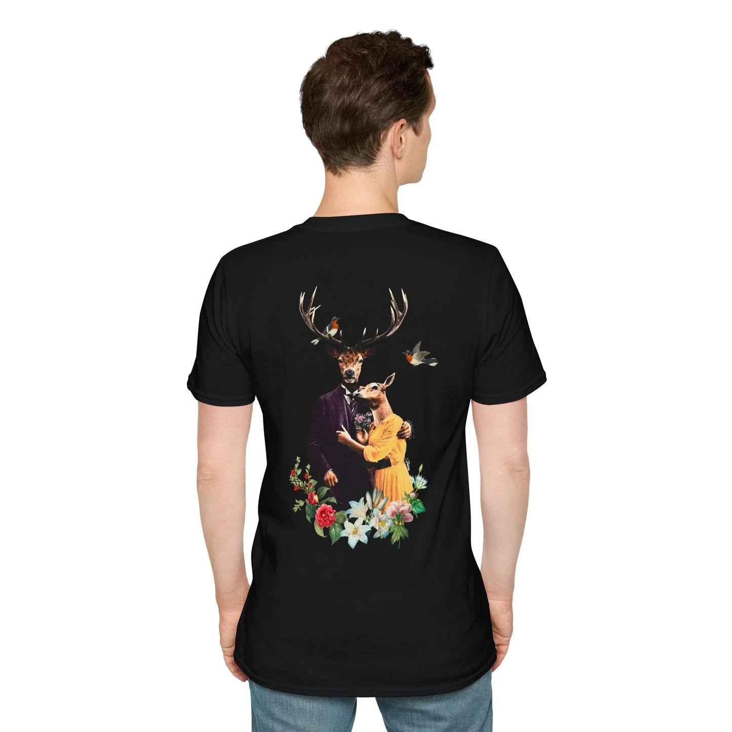 Deers - Animal Human - Unisex T-Shirt - Back Print - STREET STYLE