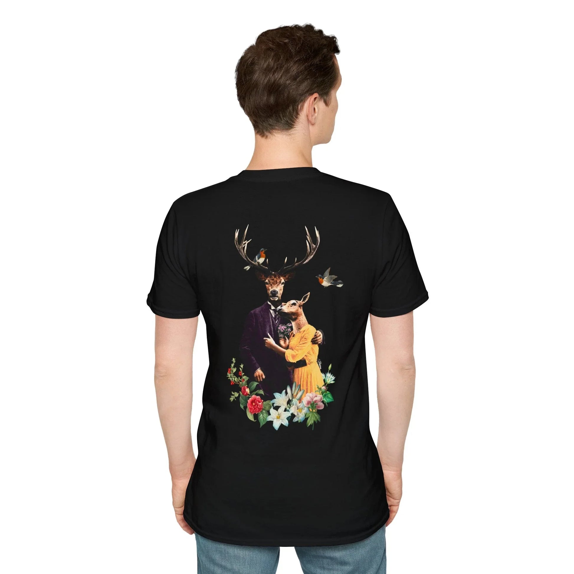Deers - Animal Human - Unisex T-Shirt - Back Print - STREET STYLE