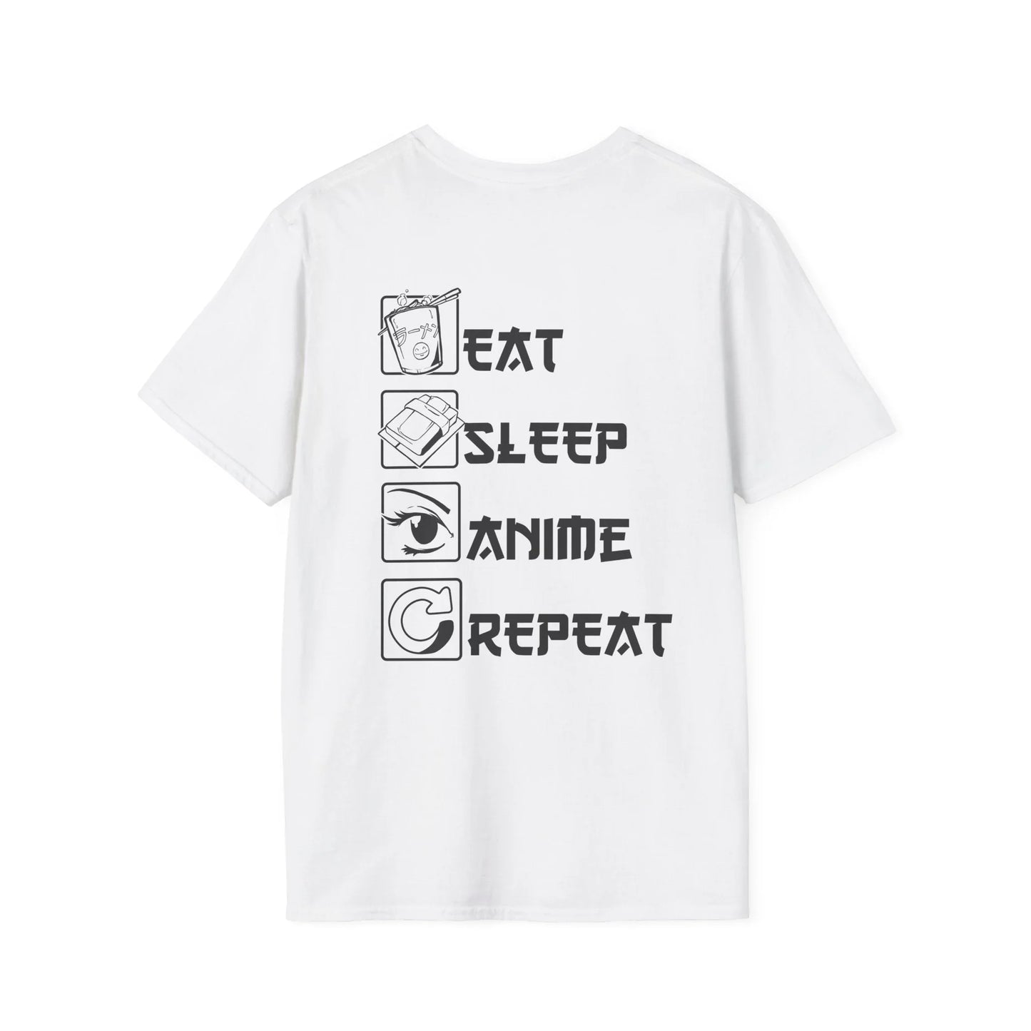 Eat Sleep Anime Repeat - Anime World - Unisex T-Shirt - Back Print - STREET STYLE