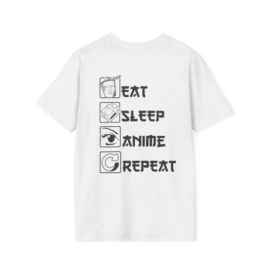 Eat Sleep Anime Repeat - Anime World - Unisex T-Shirt - Back Print - STREET STYLE