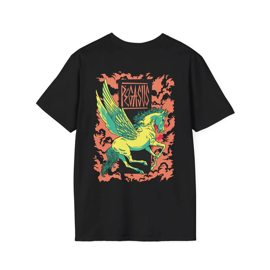 Pegasus - Greek Mythology - Unisex T-Shirt - Back Print - STREET STYLE