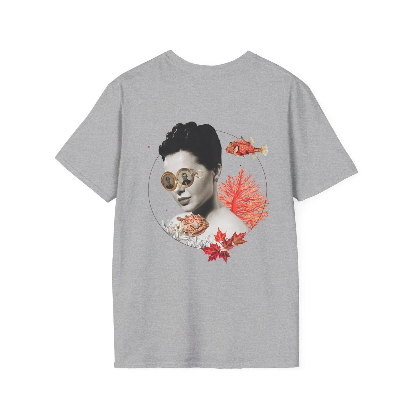 Coral - Quirky Collage - Unisex T-Shirt - Back Print - STREET STYLE