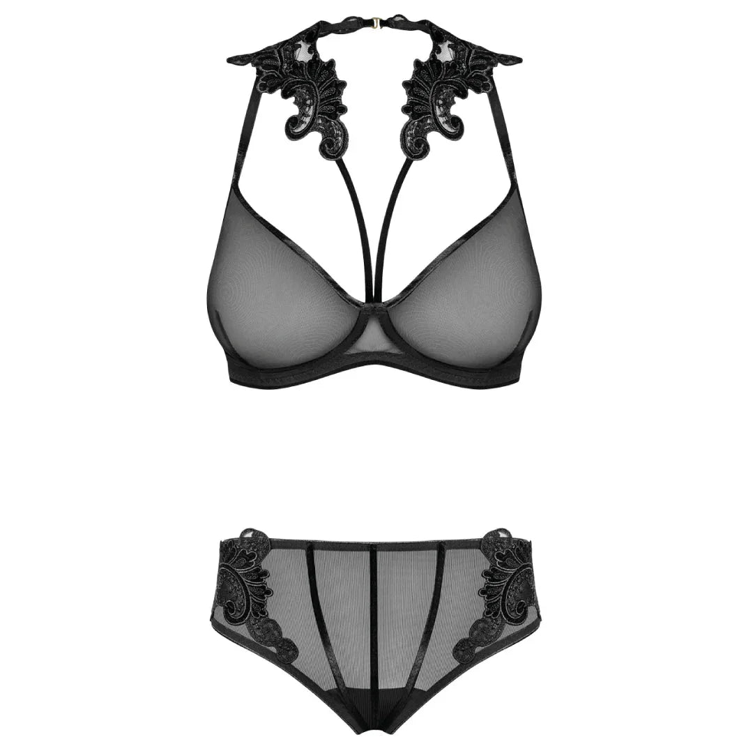 Sexy Sheer Demi Bra & Mesh Bikini Panty Set Majesty - STREET STYLE