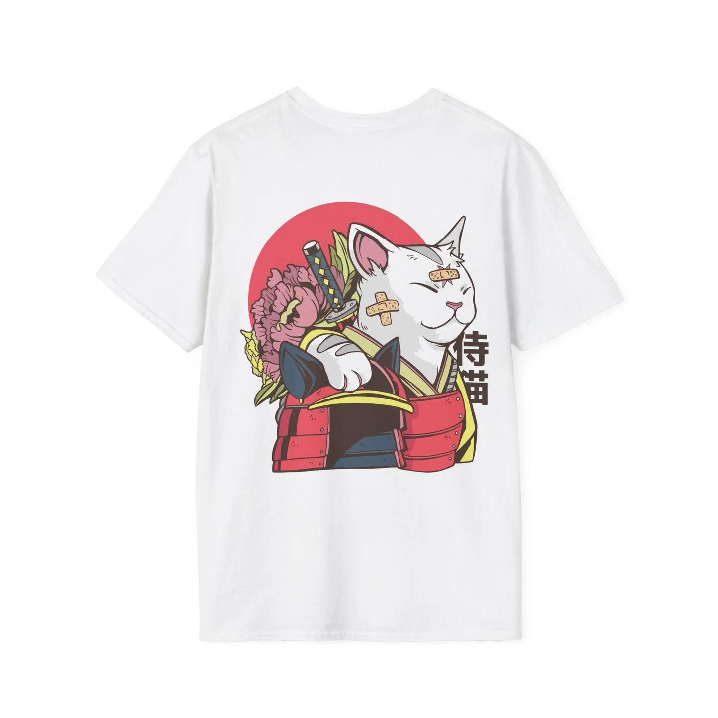 Samurai Cat - Anime World - Unisex T-Shirt - Back Print - STREET STYLE
