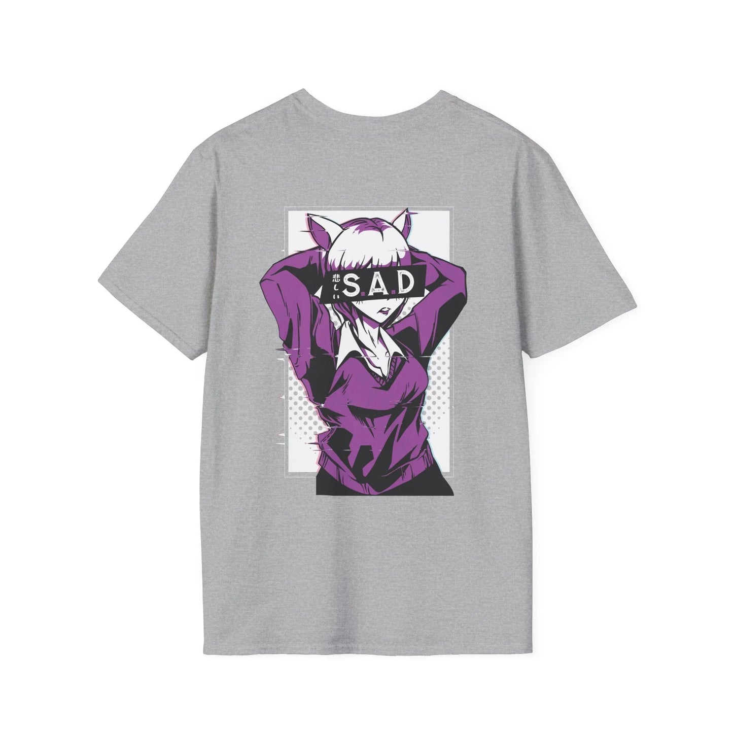 Sad Anime Girl - Anime World - Unisex T-Shirt - Back Print - STREET STYLE