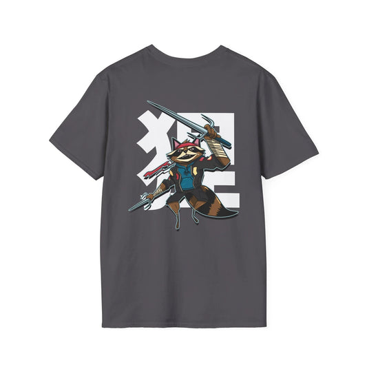 Racoon - Warrior Animals - Unisex T-Shirt - Back Print - STREET STYLE