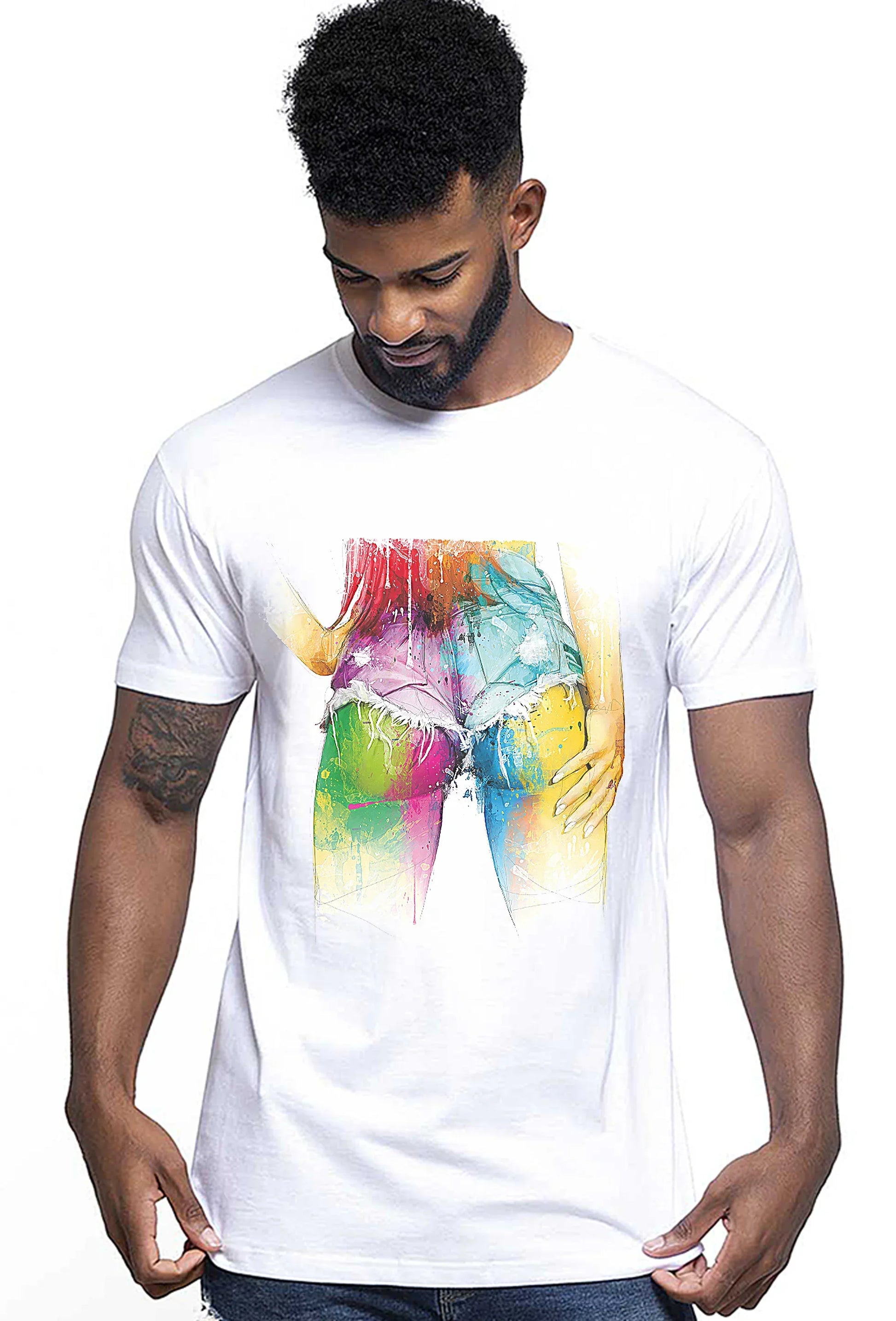 Love you for ever Color Artistico Stilizzato 18-20-43 T-shirt Urban Men Uomo 100% Cotone Pettinato JK - STREET STYLE