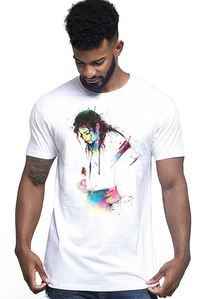 Michael Jackson Color Artistico Stilizzato 18-20-49 T-shirt Urban Men Uomo 100% Cotone Pettinato JK - STREET STYLE