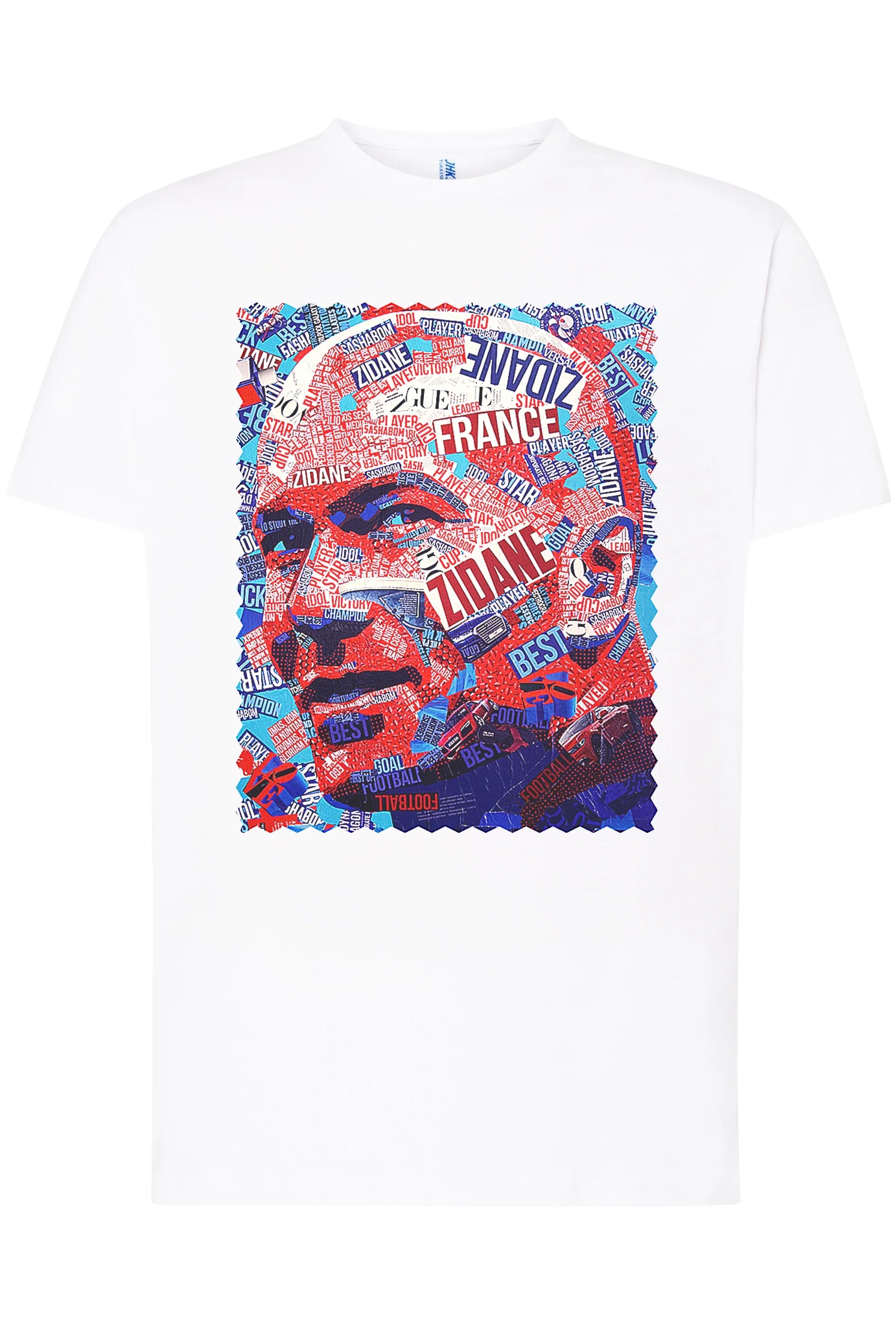 Portrait Zidane Color Artistico Stilizzato 18-30-18 T-shirt Urban Men Uomo 100% Cotone Pettinato JK - STREET STYLE