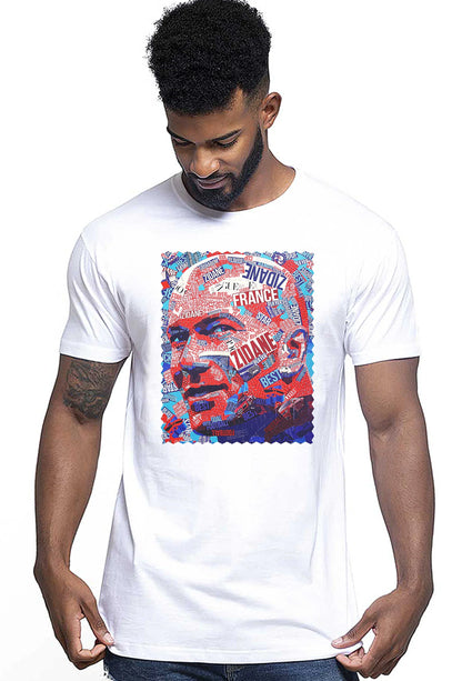 Portrait Zidane Color Artistico Stilizzato 18-30-18 T-shirt Urban Men Uomo 100% Cotone Pettinato JK - STREET STYLE