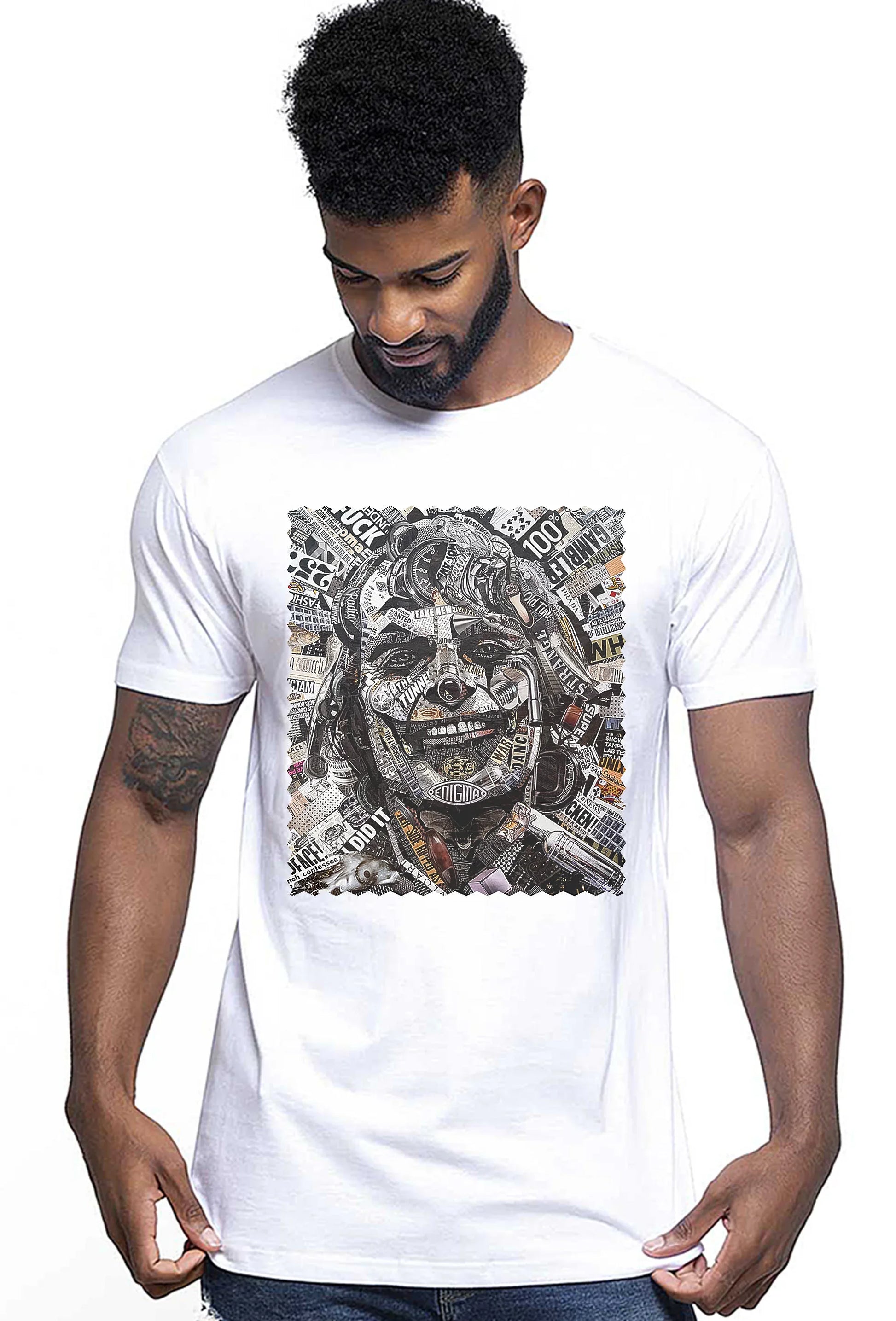 Portrait Joker Color Artistico Stilizzato 18-30-9 T-shirt Urban Men Uomo 100% Cotone Pettinato JK - STREET STYLE