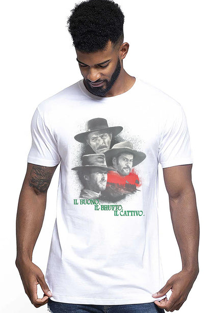 The Legend Il Bello il Brutto e il Cattivo Poster Soggetto Cinema Attori 18-80-2 T-shirt Urban Men Uomo 100% Cotone Pettinato JK - STREET STYLE