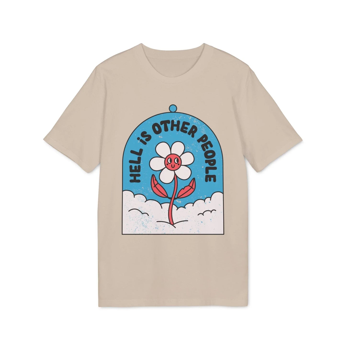 Hell is other People - Antisocial Retro - Premium Bio Unisex T-Shirt - Front Print - STREET STYLE