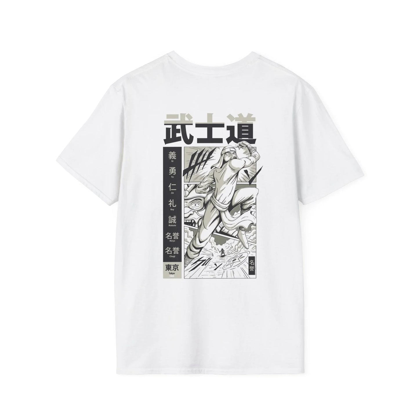 Defeated by the Ninja - Samurai Manga - Unisex T-Shirt - Back Print - STREET STYLE