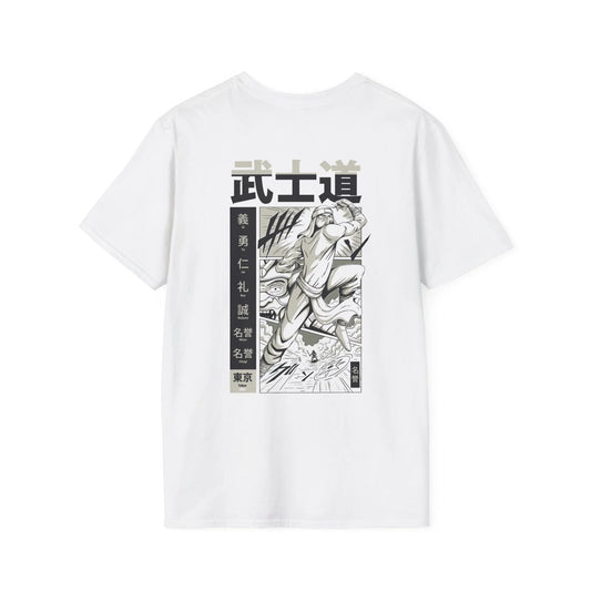 Defeated by the Ninja - Samurai Manga - Unisex T-Shirt - Back Print - STREET STYLE