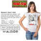 T-shirt streetwear donna bianca con stampa icona pop art, stile urban, Street Style Rimini