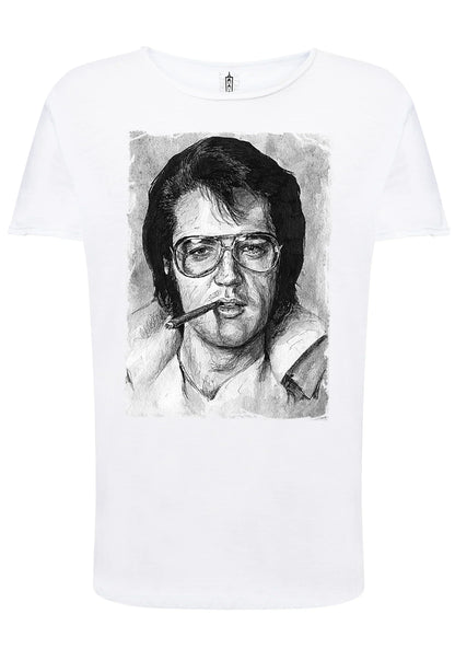Elvis Scratc Cantante The Legend Stilizzato 18-100 T-shirt Urban Slub Men Uomo 100% Cotone Fiammato JK - STREET STYLE