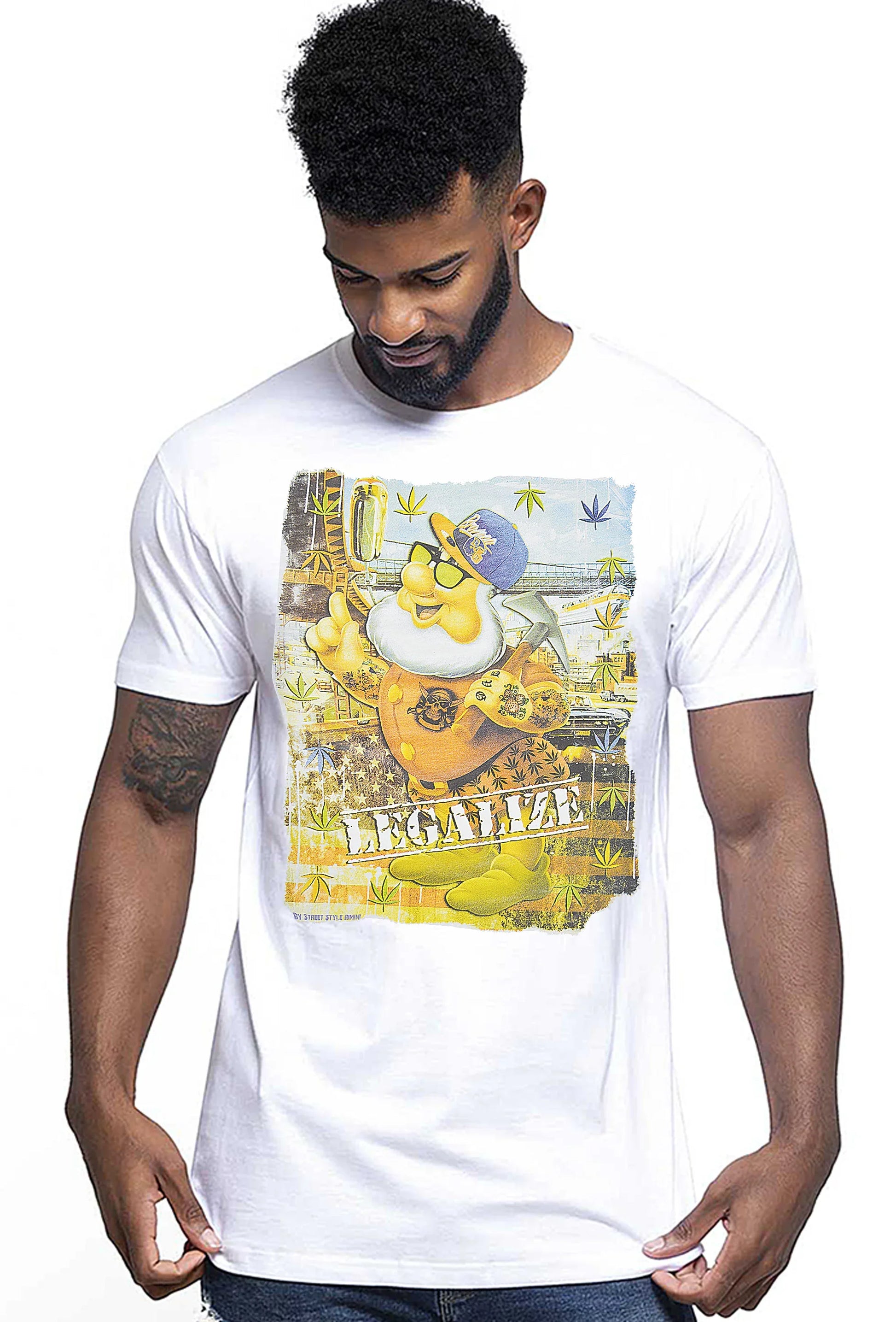 Legalizè Tattoo Cartoon Fumetti 2053 T-shirt Urban Men Uomo 100% Cotone Pettinato JK - STREET STYLE