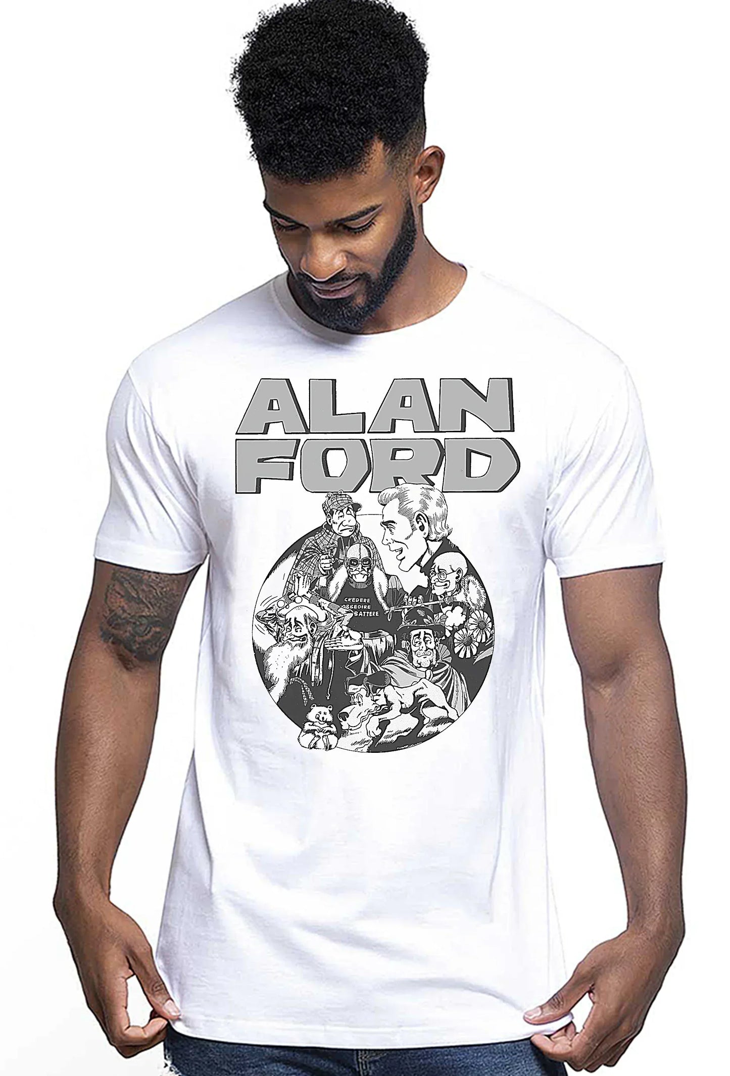 Alan Ford Cartoon Fumetti 2056 T-shirt Urban Men Uomo 100% Cotone Pettinato JK - STREET STYLE