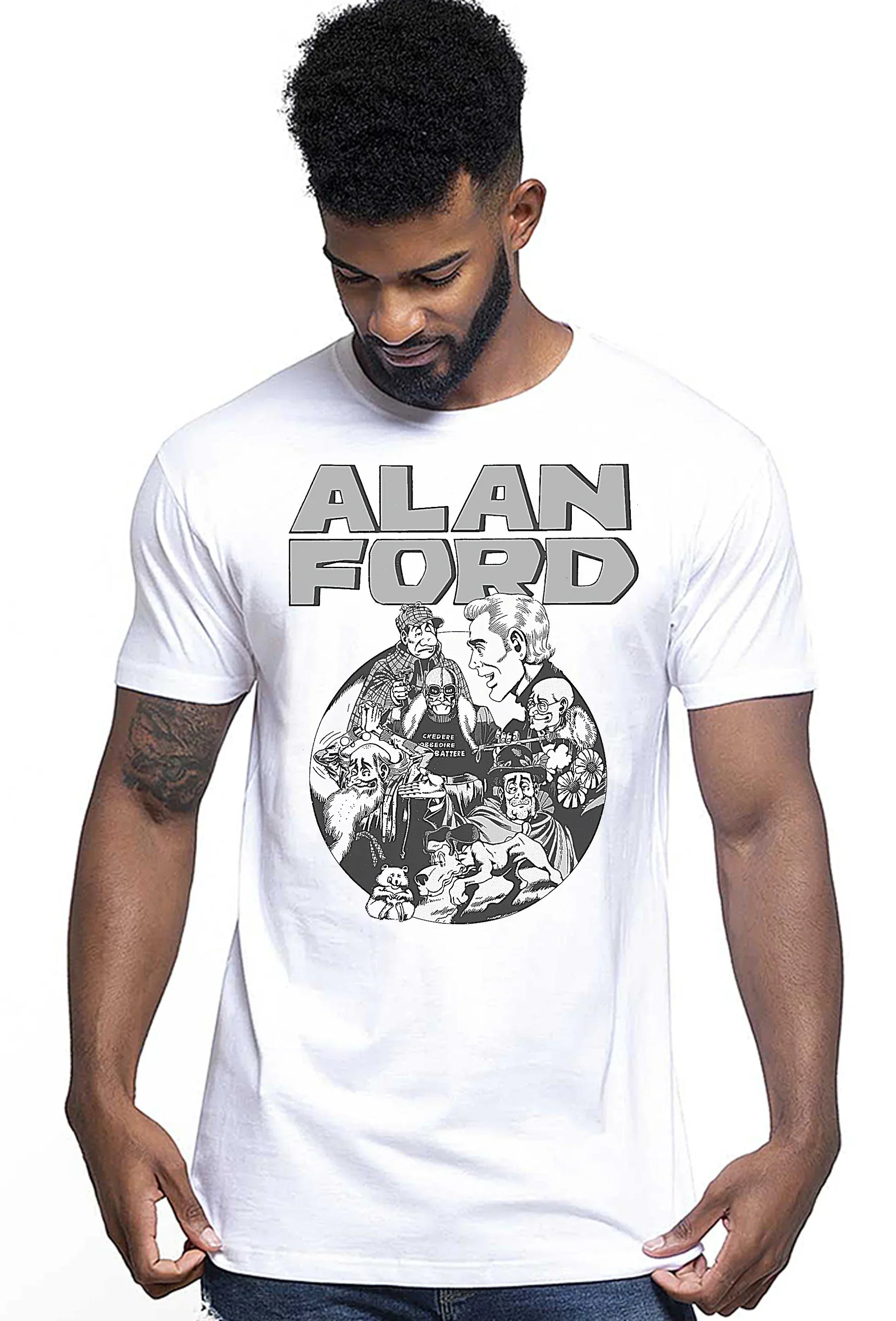 Alan Ford Cartoon Fumetti 2056 T-shirt Urban Men Uomo 100% Cotone Pettinato JK - STREET STYLE