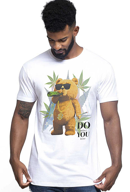 TeddyBear Do What You Love Cartoon Fumetti 2064-2 T-shirt Urban Men Uomo 100% Cotone Pettinato JK - STREET STYLE