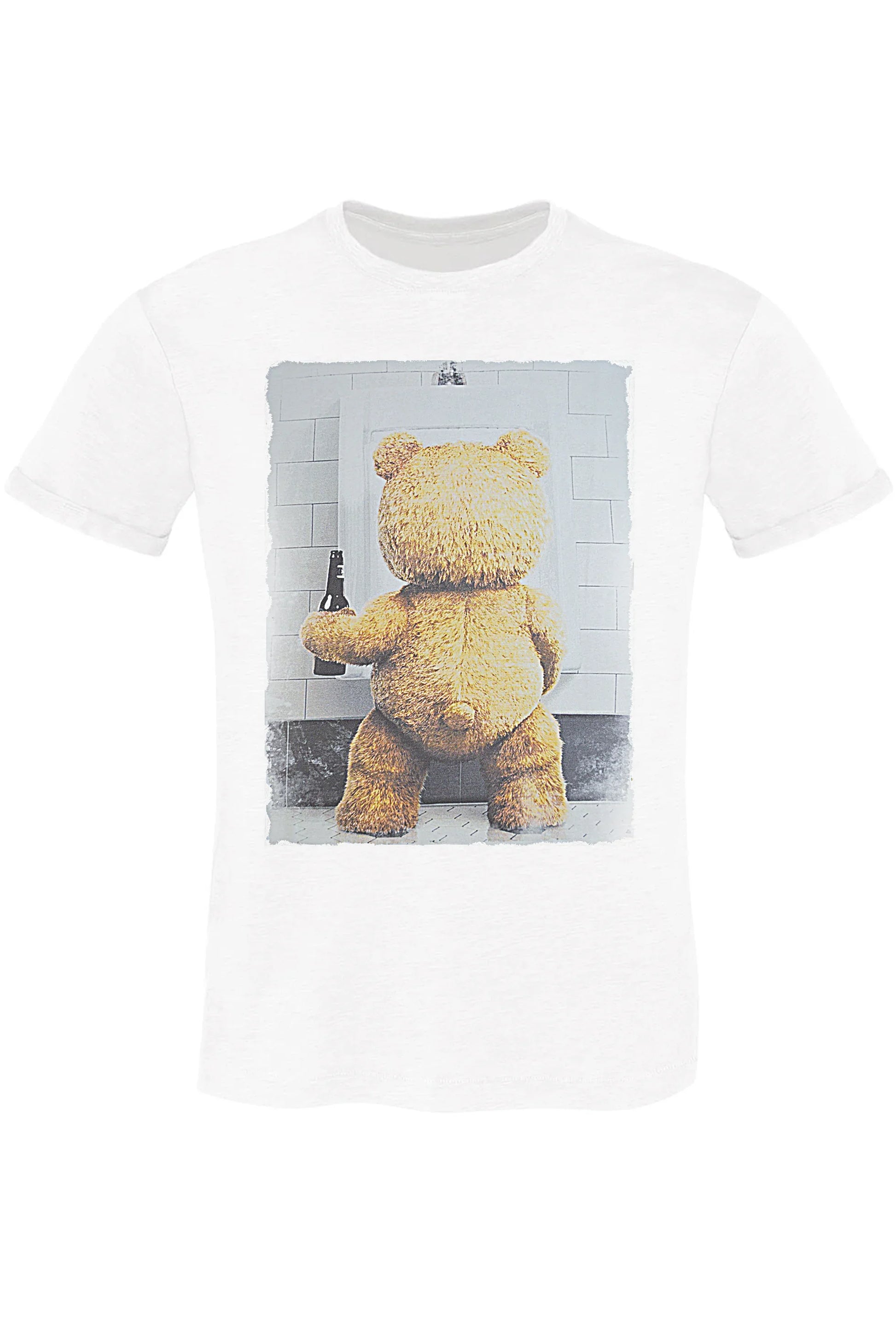 TeddyBear Beer Cartoon Fumetti 2064 T-shirt Urban Men Uomo 100% Cotone Pettinato JK - STREET STYLE