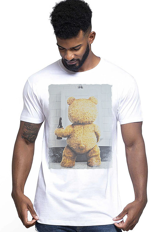 TeddyBear Beer Cartoon Fumetti 2064 T-shirt Urban Men Uomo 100% Cotone Pettinato JK - STREET STYLE