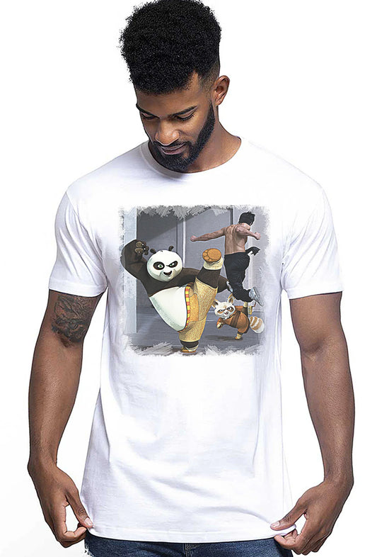 kung Fu Pand Film Cartoon Fumetti 2099 T-shirt Urban Men Uomo 100% Cotone Pettinato JK - STREET STYLE