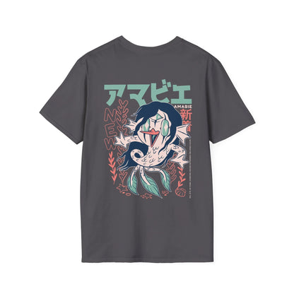 Amabie - Japanese Yokai - Unisex T-Shirt - Back Print - STREET STYLE