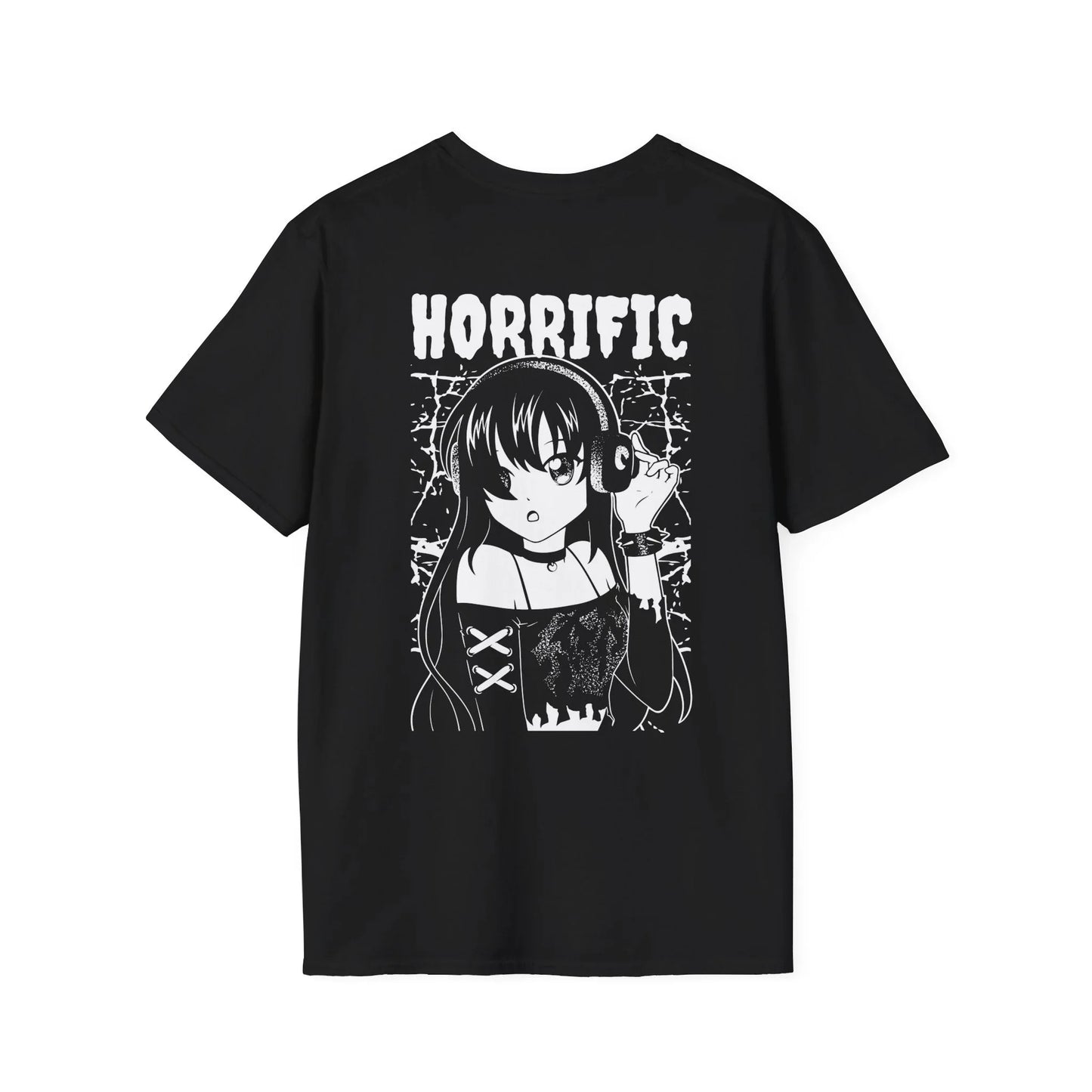 Horrific Dark Girl - Anime World - Unisex T-Shirt - Back Print - STREET STYLE