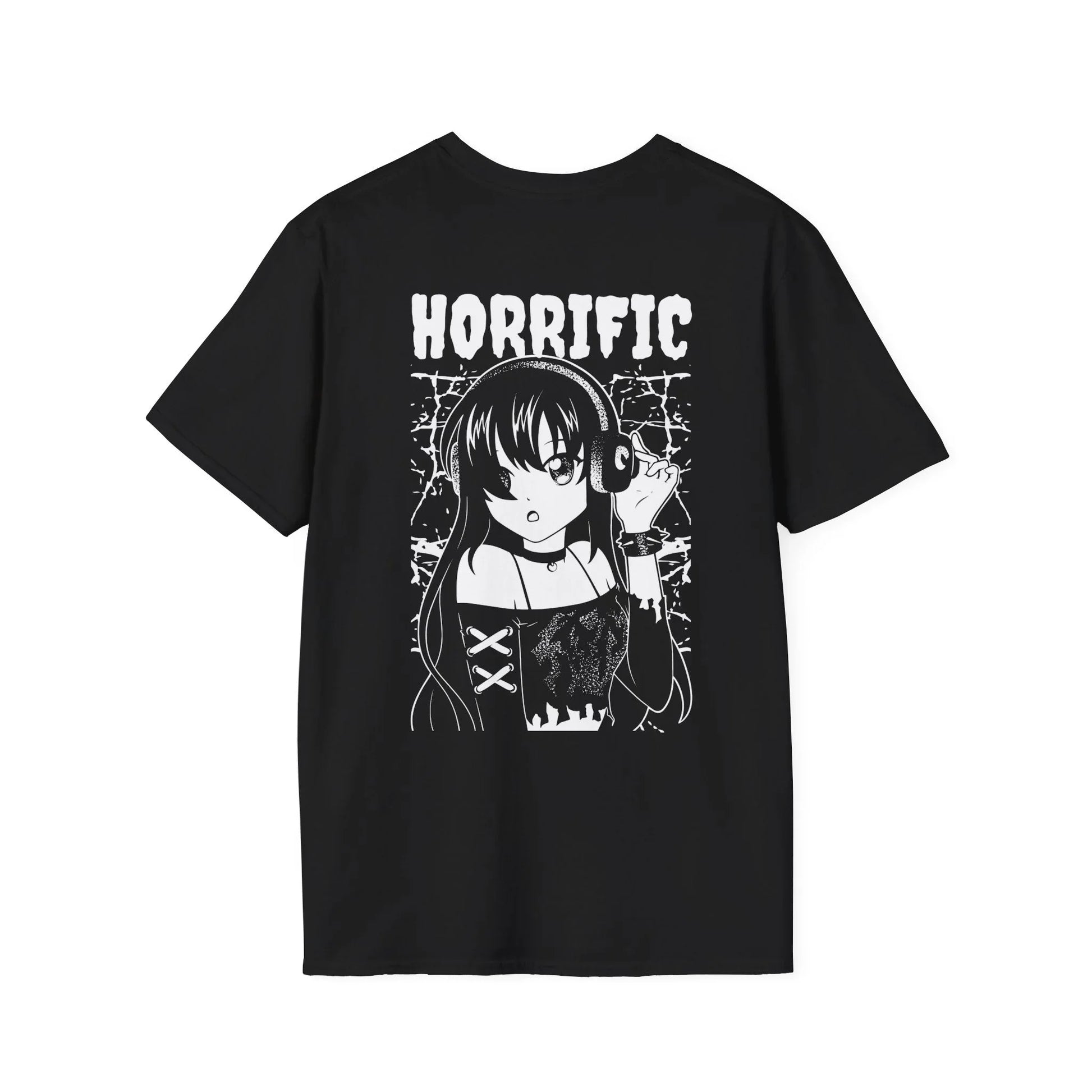 Horrific Dark Girl - Anime World - Unisex T-Shirt - Back Print - STREET STYLE