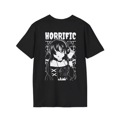 Horrific Dark Girl - Anime World - Unisex T-Shirt - Back Print - STREET STYLE