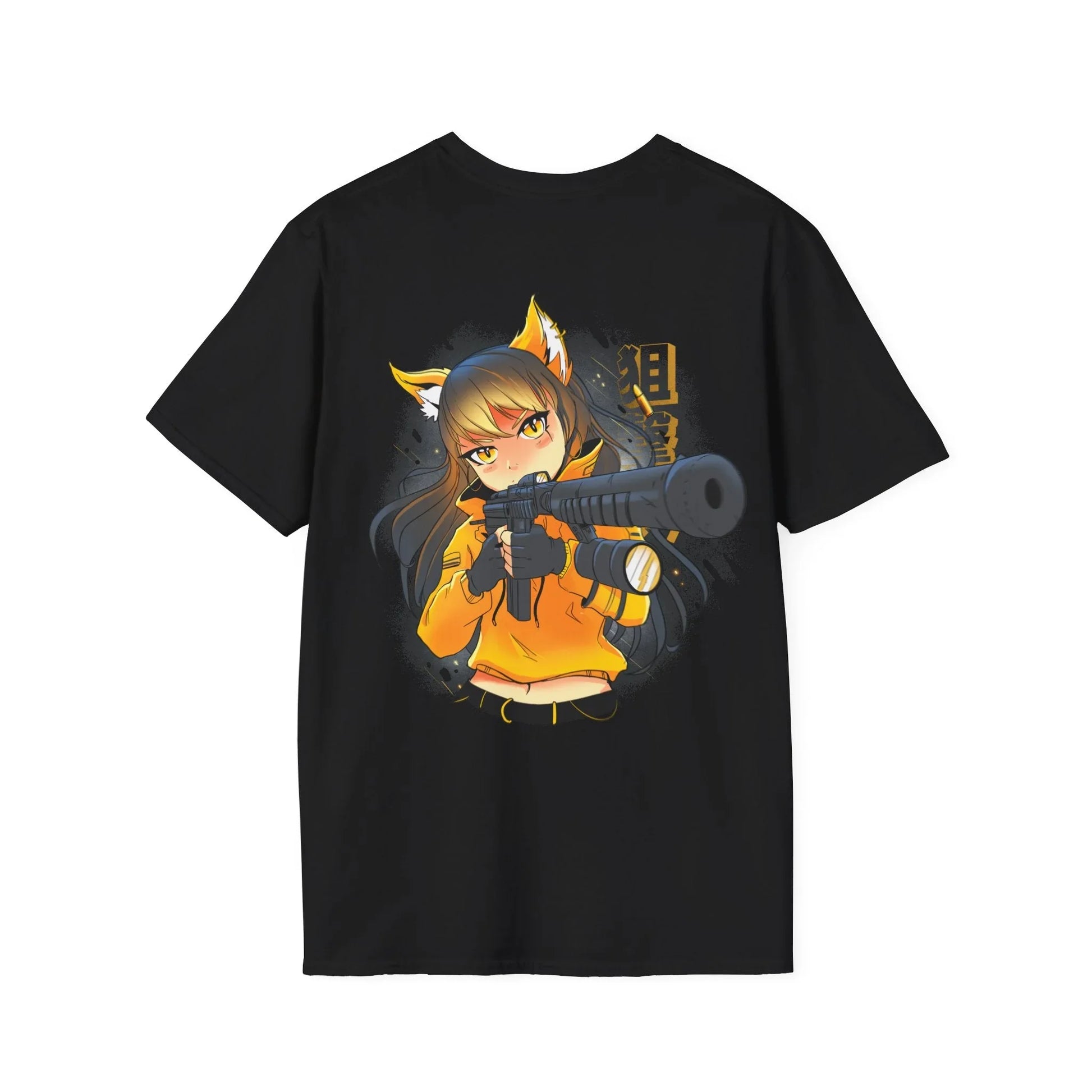 Sniper Cat Girl - Anime World - Unisex T-Shirt - Back Print - STREET STYLE