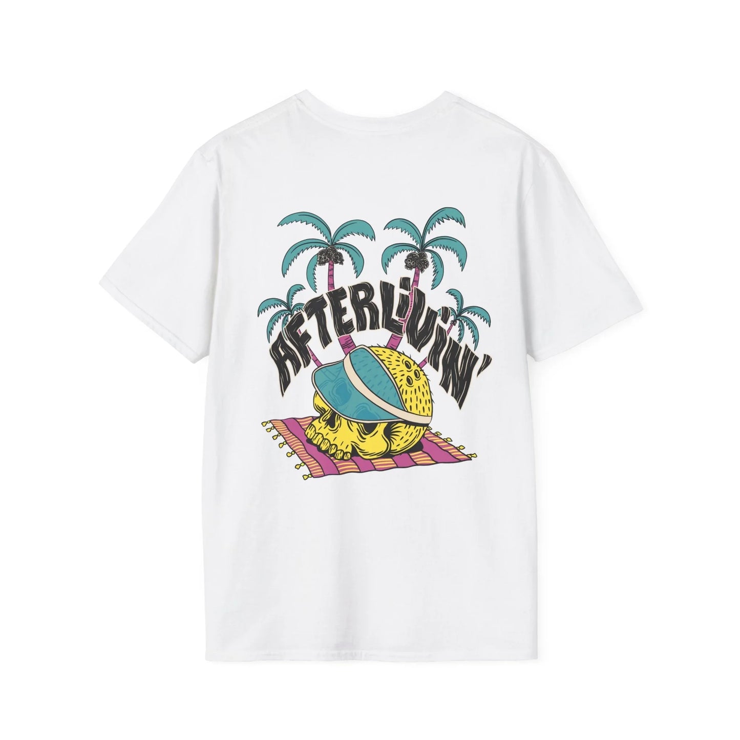 Afterlivin - Summer Skulls - Unisex T-Shirt - Back Print - STREET STYLE