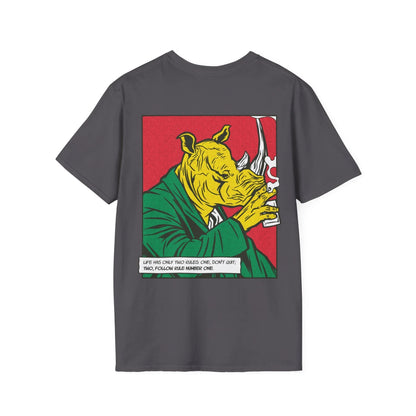 Rhinoceros - Comic Mafia - Unisex T-Shirt - Back Print - STREET STYLE