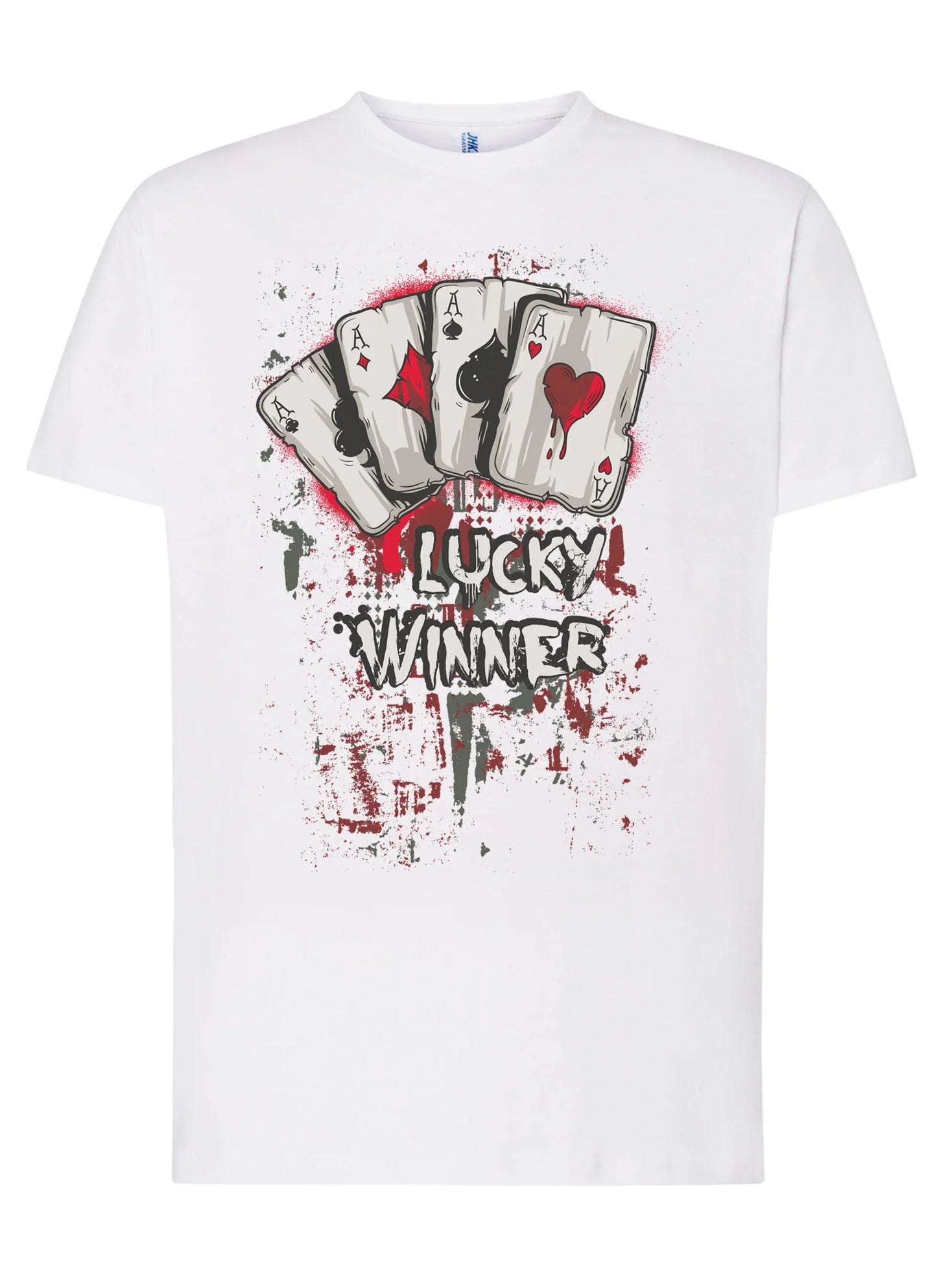 Lucky winner Poker Carte da Gioco 4-0 T-shirt Urban Men Uomo 100% Cotone Pettinato JK - STREET STYLE