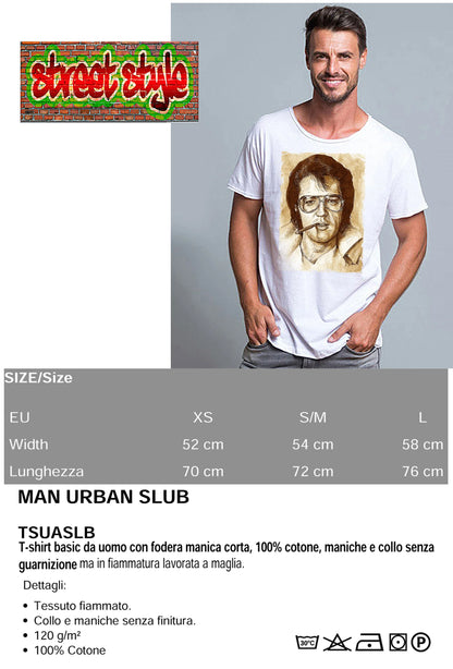 Elvis Scratc Cantante The Legend Stilizzato 18-100 T-shirt Urban Slub Men Uomo 100% Cotone Fiammato JK - STREET STYLE
