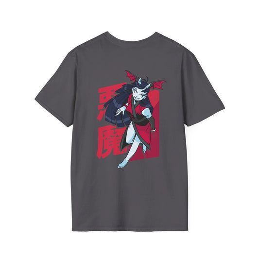 Demon Girl - Anime World - Unisex T-Shirt - Back Print - STREET STYLE