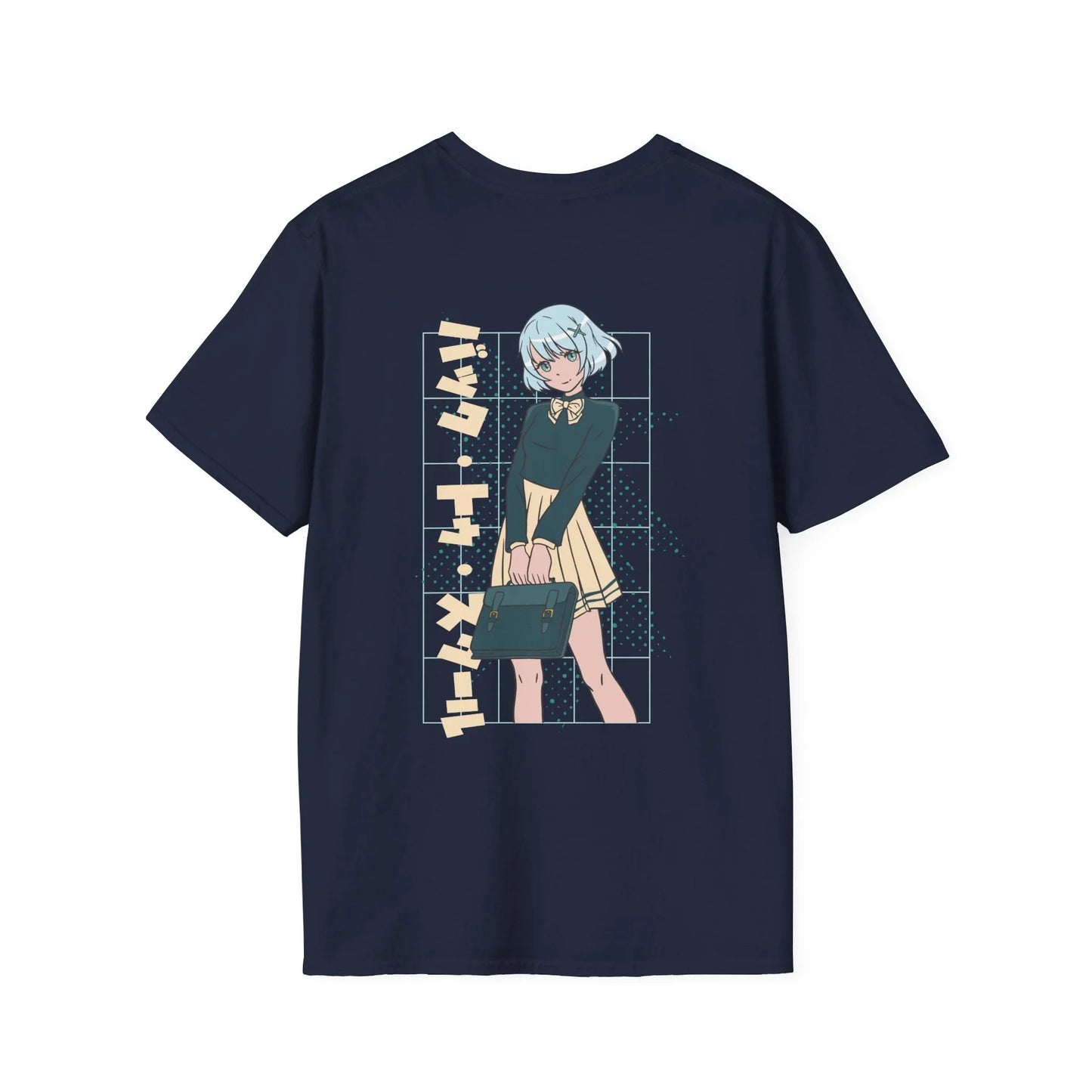 Anime School Girl - Anime World - Unisex T-Shirt - Back Print - STREET STYLE