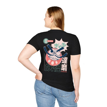 Daruma - Japanese Yokai - Unisex T-Shirt - Back Print - STREET STYLE