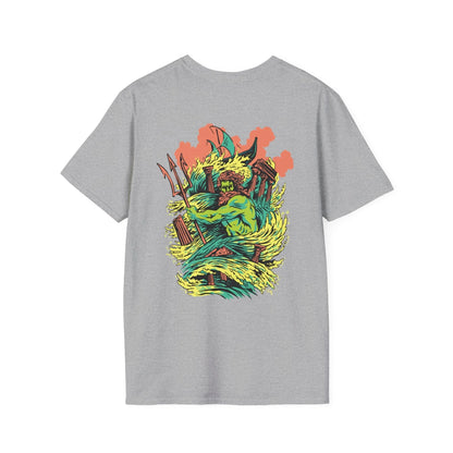 Poseidon - Greek Mythology - Unisex T-Shirt - Back Print - STREET STYLE