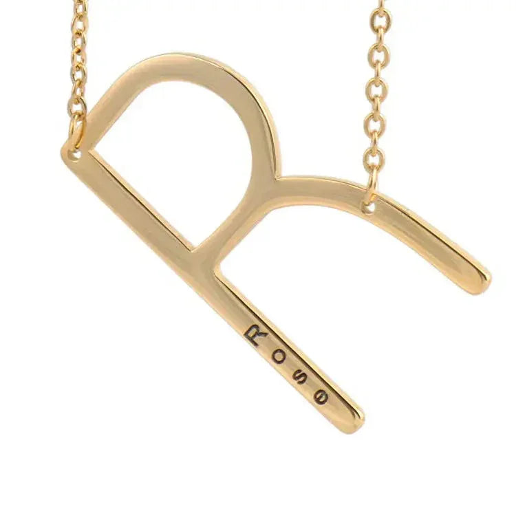 26 English Letter Pendant European Titanium Steel Necklace - Letter Pendant necklace - STREET STYLE